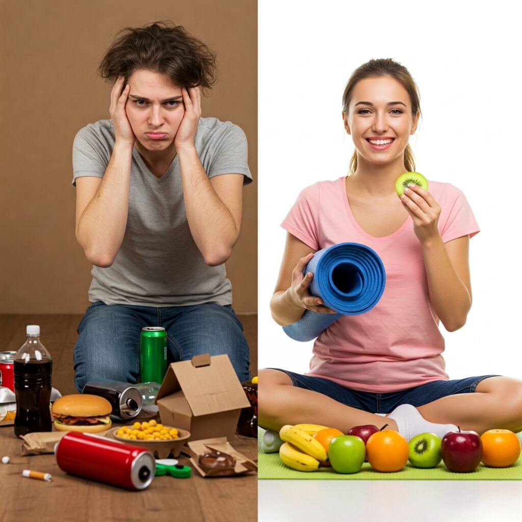 Healthy food selection spread