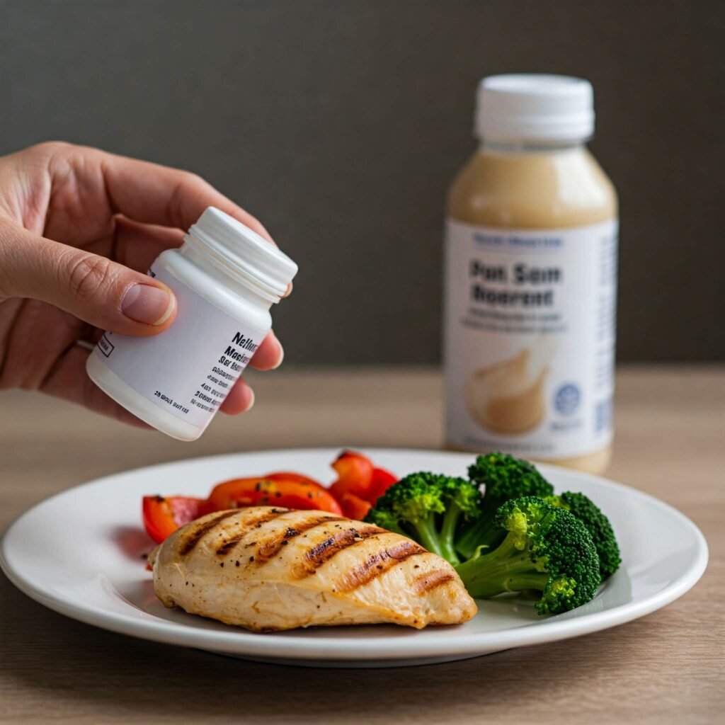Post-surgery diet: Small plate with healthy, portion-controlled meal