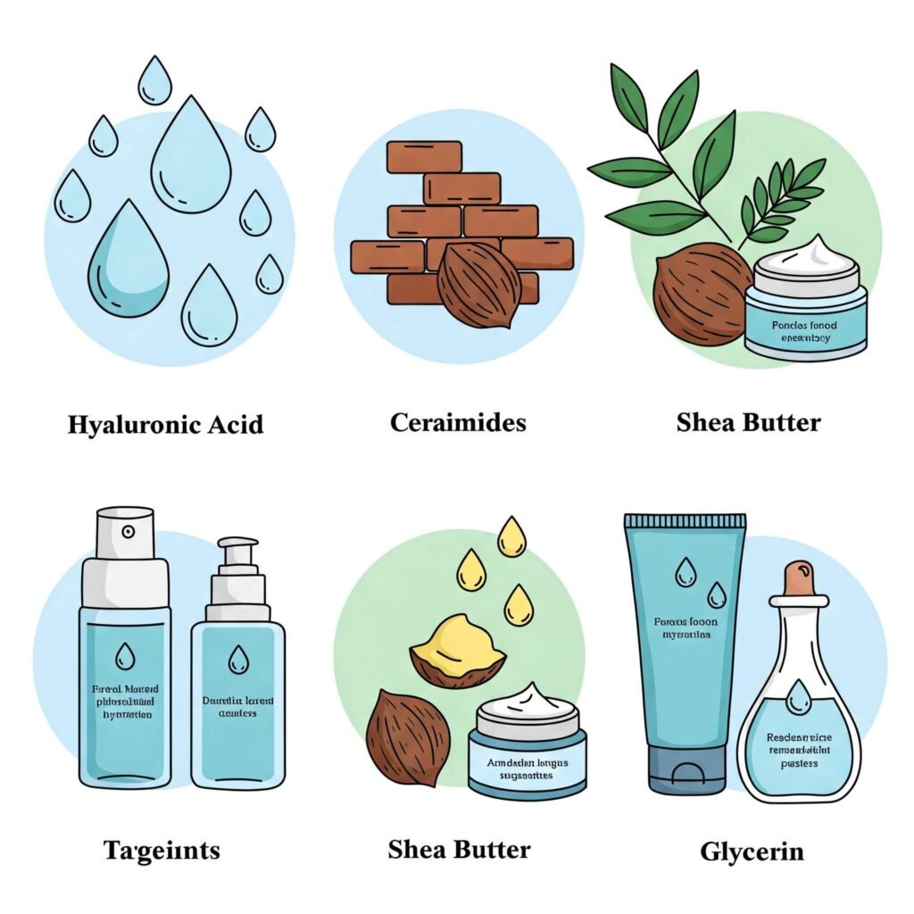 Hydrating Ingredients: Visual representation of Hyaluronic Acid