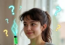 Top 10 Weight Loss Injections You Need to Know About in 2025 Cluttered kitchen counter with Zepbound pen, scale at -27 lbs, glowing question marks.