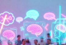 How Mental Health Services Are Evolving: What to Expect in 2025 Person on couch with holographic therapist and anxious