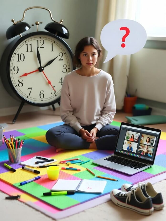 Person in hoodie journaling during teletherapy, split thought bubble of storm and sun. Person in hoodie journaling during teletherapy, split thought bubble of storm and sun.