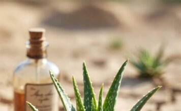 The Best Skin Care for Dry Skin: Hydrating Tips and Product Picks Cracked desert with aloe, ceramide tube, and sunny cactus thumbs-up.