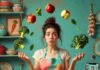 How Nutrition Programs Can Help You Achieve Your Health Goals Frazzled woman in messy kitchen with glowing smoothie
