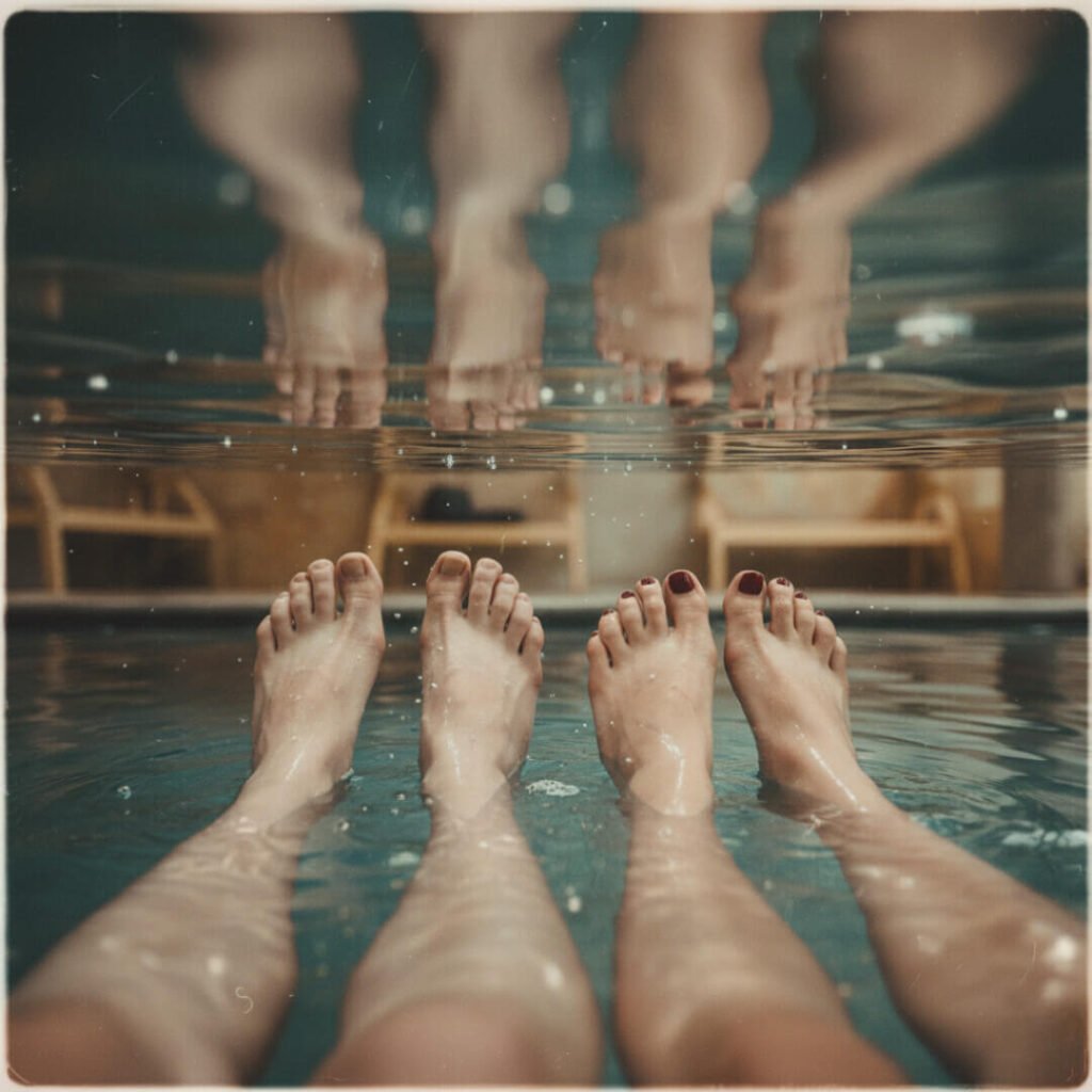 Distorted pool view, a moment of clarity.